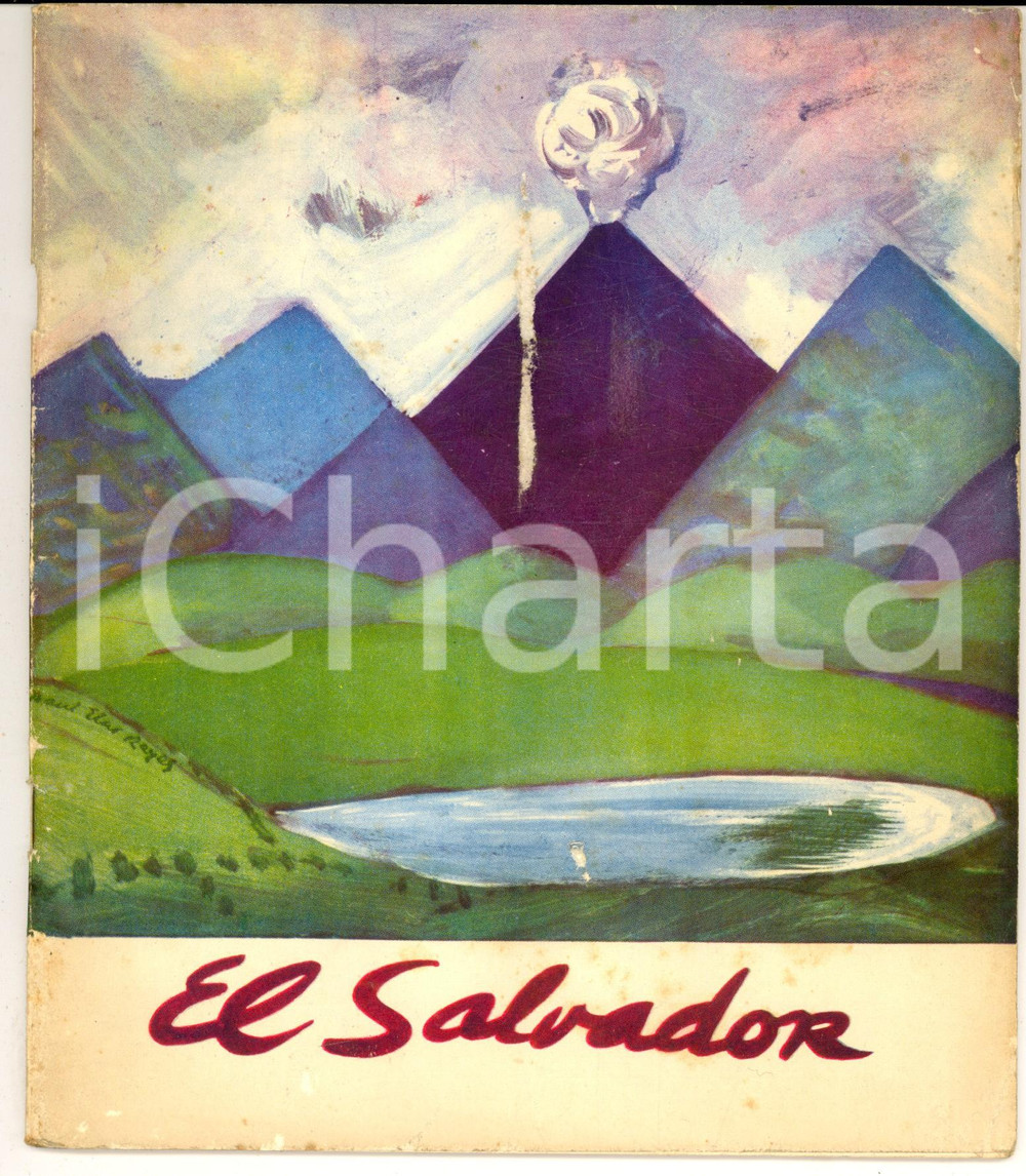 Materiale pubblicitario d’epoca 1955 ca EL SALVADOR Pieghevole TURISMO VINTAGE English /  Spanish 36 pp. 1