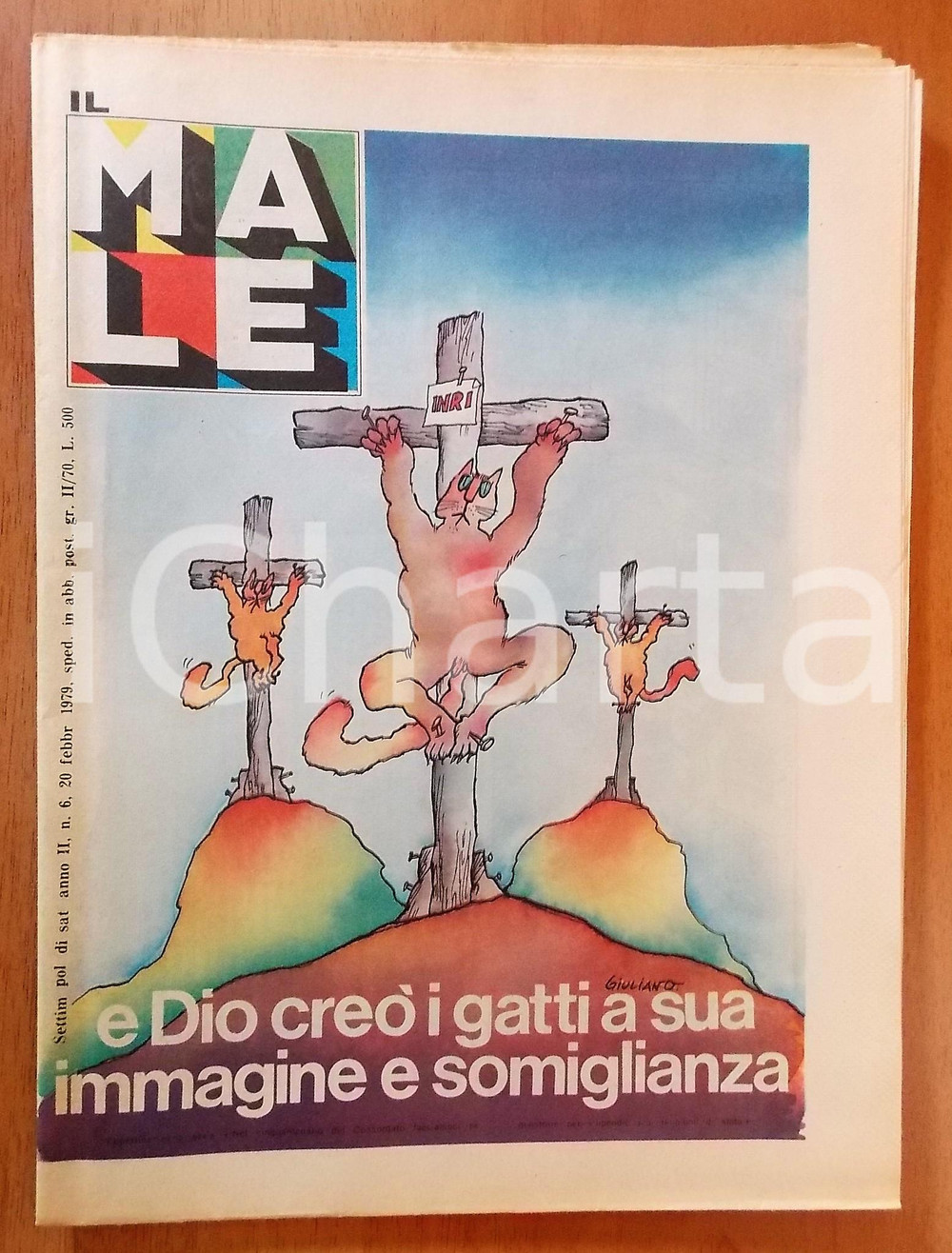 Giornale, rivista storica 1979 IL MALE E Dio creÃ² i gatti a sua immagine  Ill. GIULIANO Anno II nÂ° 6 1
