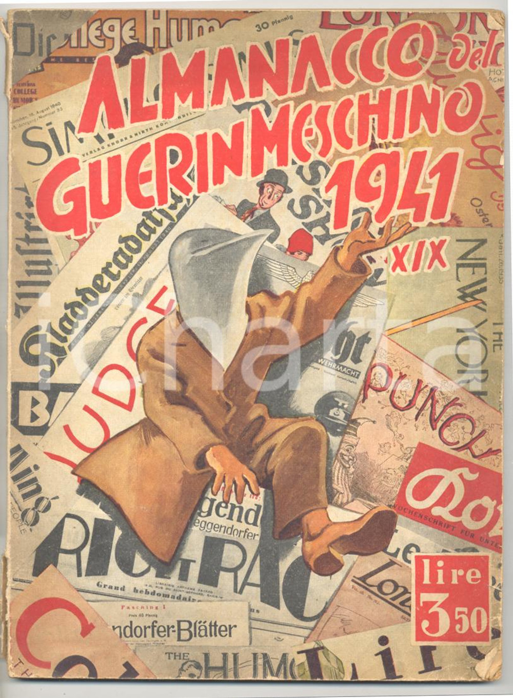 Giornale, rivista storica 1941 ALMANACCO DEL GUERIN MESCHINO Satira anti britannica  Periodico illustrato 1
