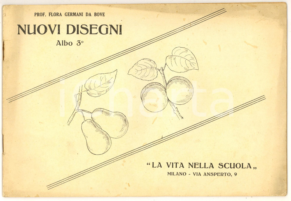 Libro, pubblicazione d epoca 1920 ca Flora GERMANI DA BOVE Nuovi disegni  Albo 3°  Ed. LA VITA NELLA SCUOLA 1
