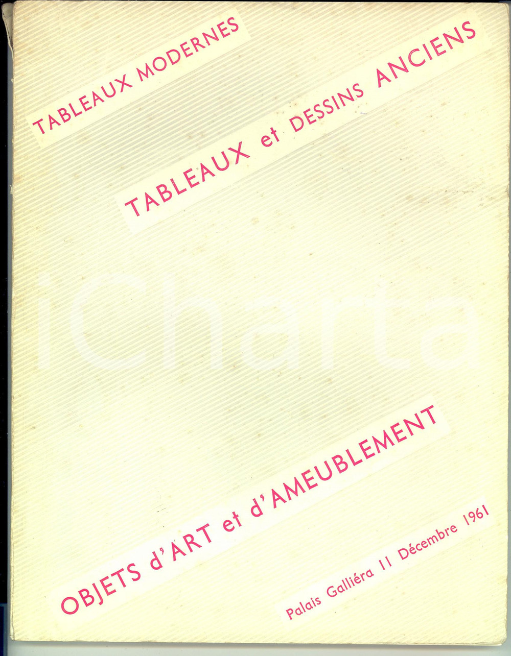 Libro, pubblicazione d epoca 1961 PARIS Palais GalliÃ©ra  Catalogue vente tableaux et objets d art 120 pp. 1