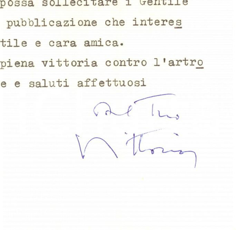 1964 ROMA Lettera Vittorio CINI sul possesso di terreni - Autografo