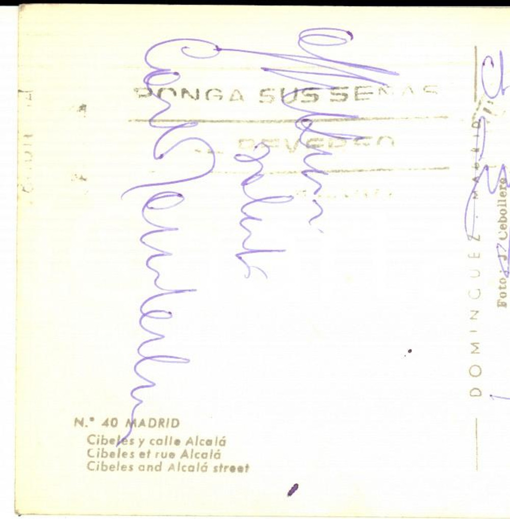 1950 ca MADRID Attore Carlo TAMBERLANI - Cartolina postale - Autografo