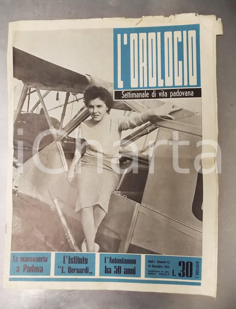 Giornale, rivista storica 1956 PADOVA L OROLOGIO Massoneria  Istituto E. Bernardi 50 anni Antonianum 1