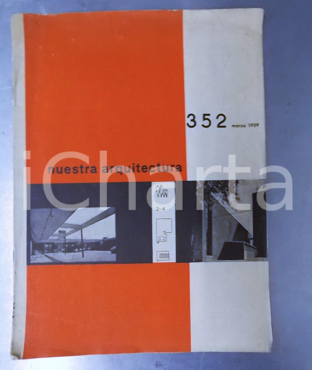 Giornale, rivista storica 1959 NUESTRA ARQUITECTURA Edificio MILANO Carlo Pagani via Buonarroti  Rivista 1