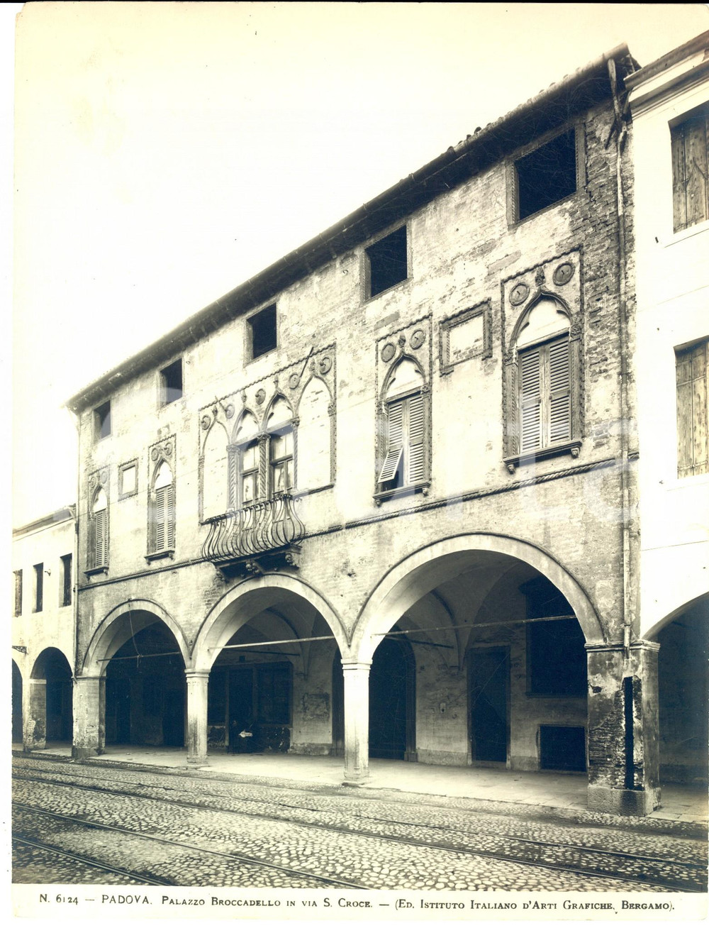 Fotografia d epoca originale 1950 ca PADOVA Palazzo Brocadello Foto Istituto Arti Grafiche Bergamo 20x25 cm 1
