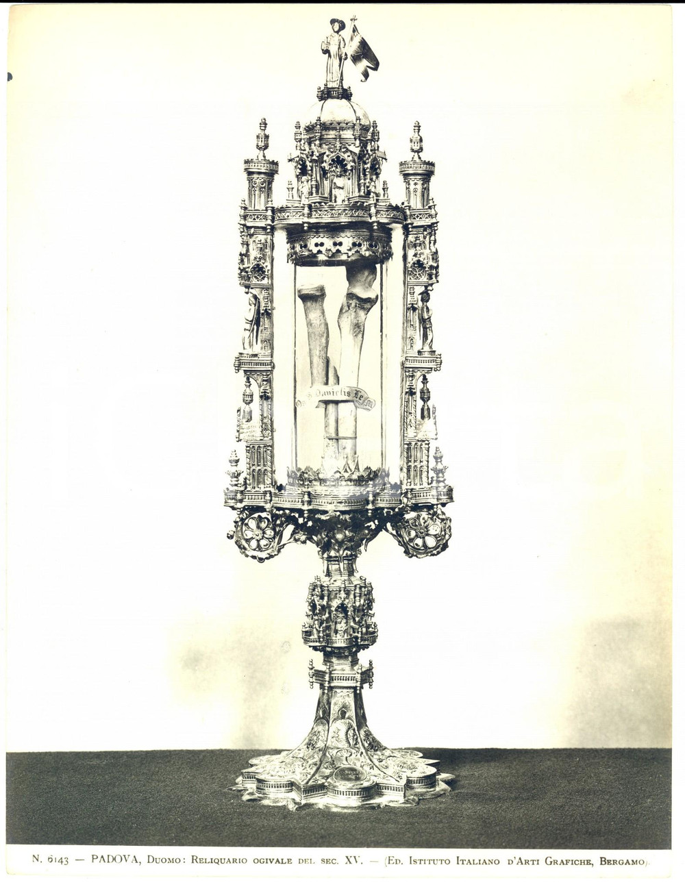 Fotografia d epoca originale 1950 ca PADOVA Duomo  Reliquiario ogivale Foto Istituto Arti Grafiche Bergamo 1