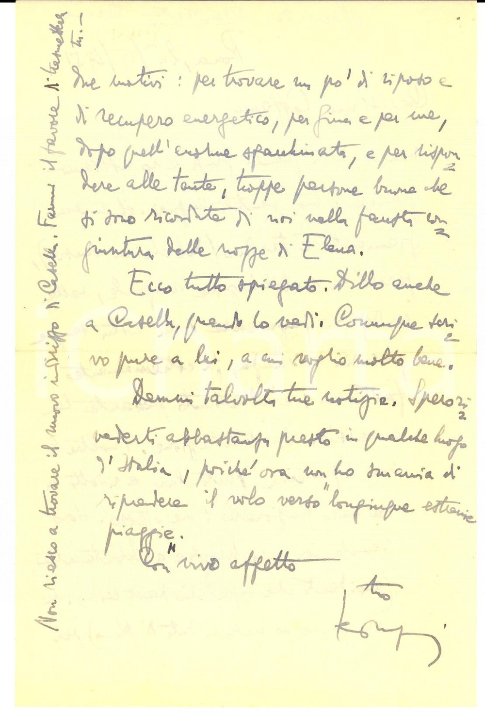 Autografo originale 1951 MONTECATINI Luigi FEDERZONI a riposo dopo le nozze della figlia  AUTOGRAFO 1