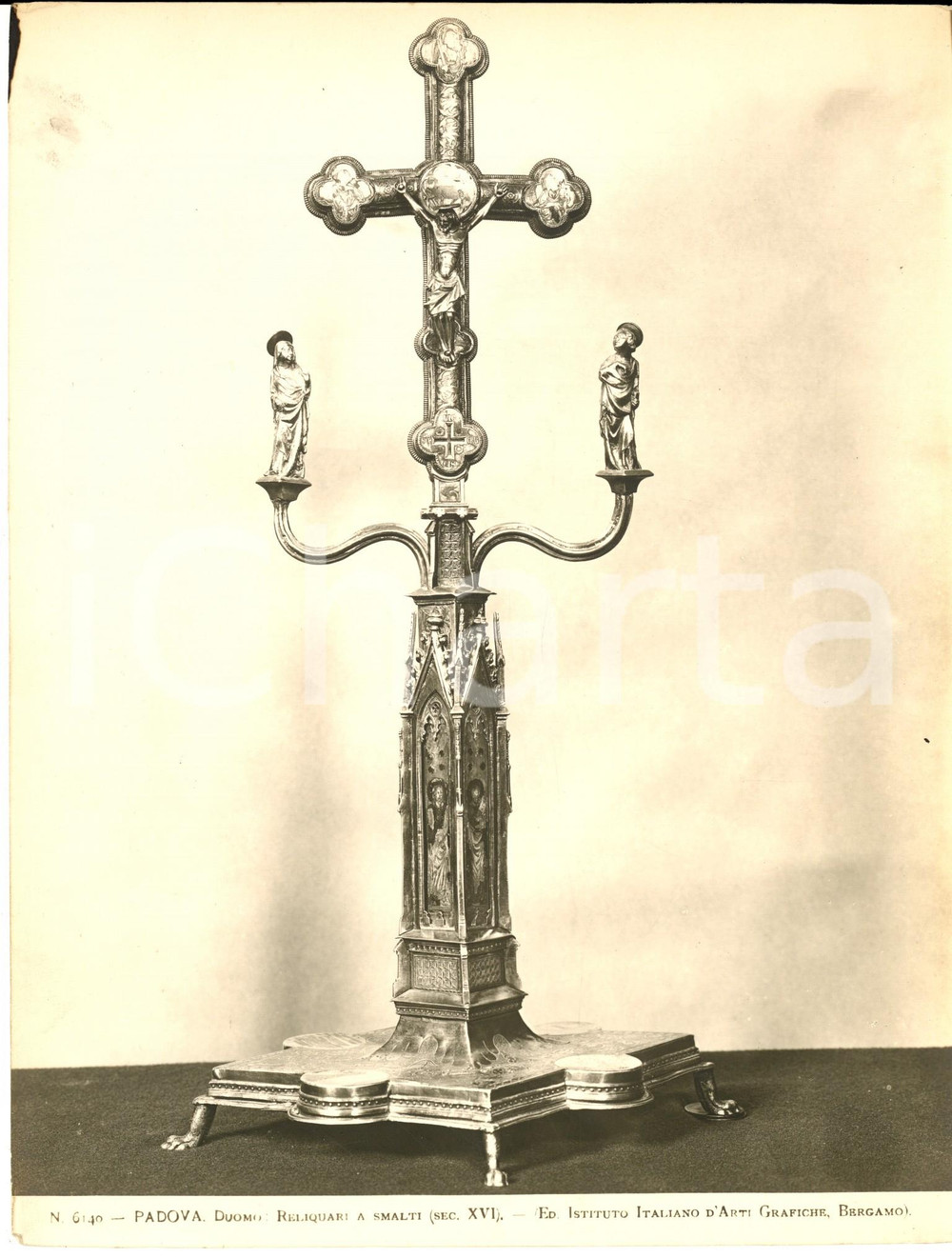 Fotografia d epoca originale 1950 ca PADOVA Duomo  Reliquiario sec. XVI Foto Istituto Arti Grafiche Bergamo 1