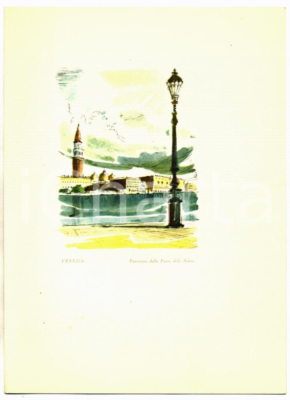 Oggetto da collezione cartaceo 1956 ADRIATICA DI NAVIGAZIONE MenÃ¹ M/n ESPERIA Ill. VENEZIA Punta della Salute 1