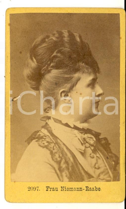 Fotografia d epoca originale 1880 ca TEATRO Ritratto dell attrice Hedwig RAABE in NIEMANN Foto seriale CDV 1