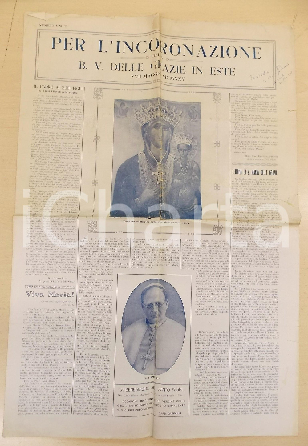 Giornale, rivista storica 1925 ESTE Per l incoronazione B. V. delle Grazie  Numero unico DANNEGGIATO 1