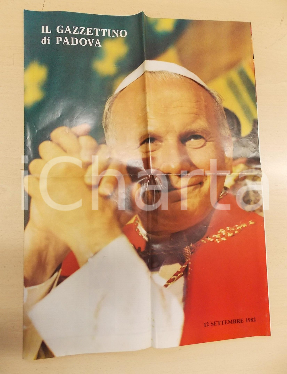 Giornale, rivista storica 1982 GAZZETTINO DI PADOVA Visita papa Giovanni Paolo II  Inserto a colori 1