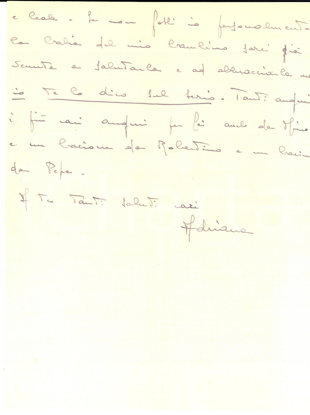 Autografo originale 1943 WW2 CREMONA Lettera Adriana FARINACCI per auguri a un amico  Autografo 1