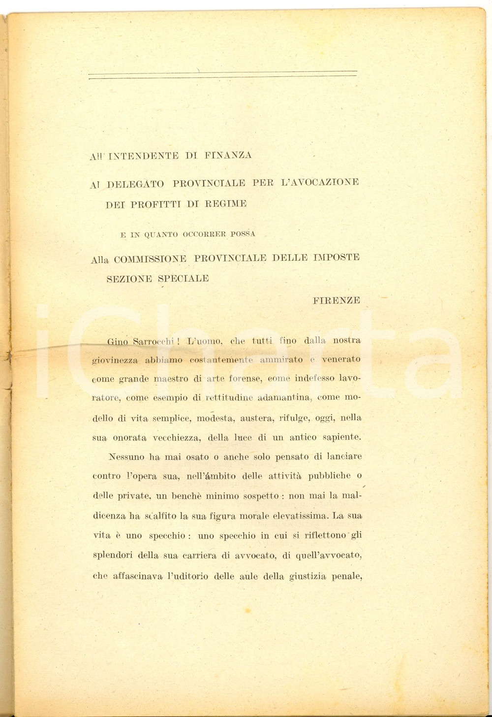Libro, pubblicazione d epoca 1946 FIRENZE Avv. CASONI  VALERI Difesa Gino SARROCCHI per profitti fascisti 1