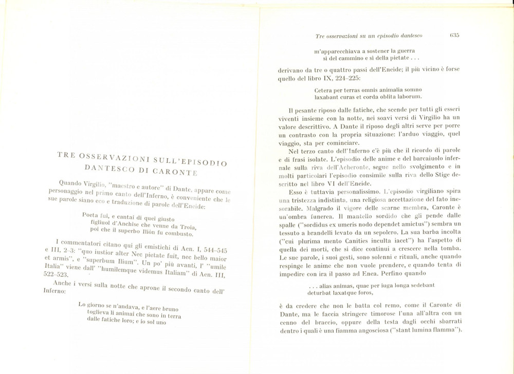 Libro, pubblicazione d epoca 1965 Roberto WIS Tre osservazioni sull episodio dantesco di Caronte  AUTOGRAFO 1