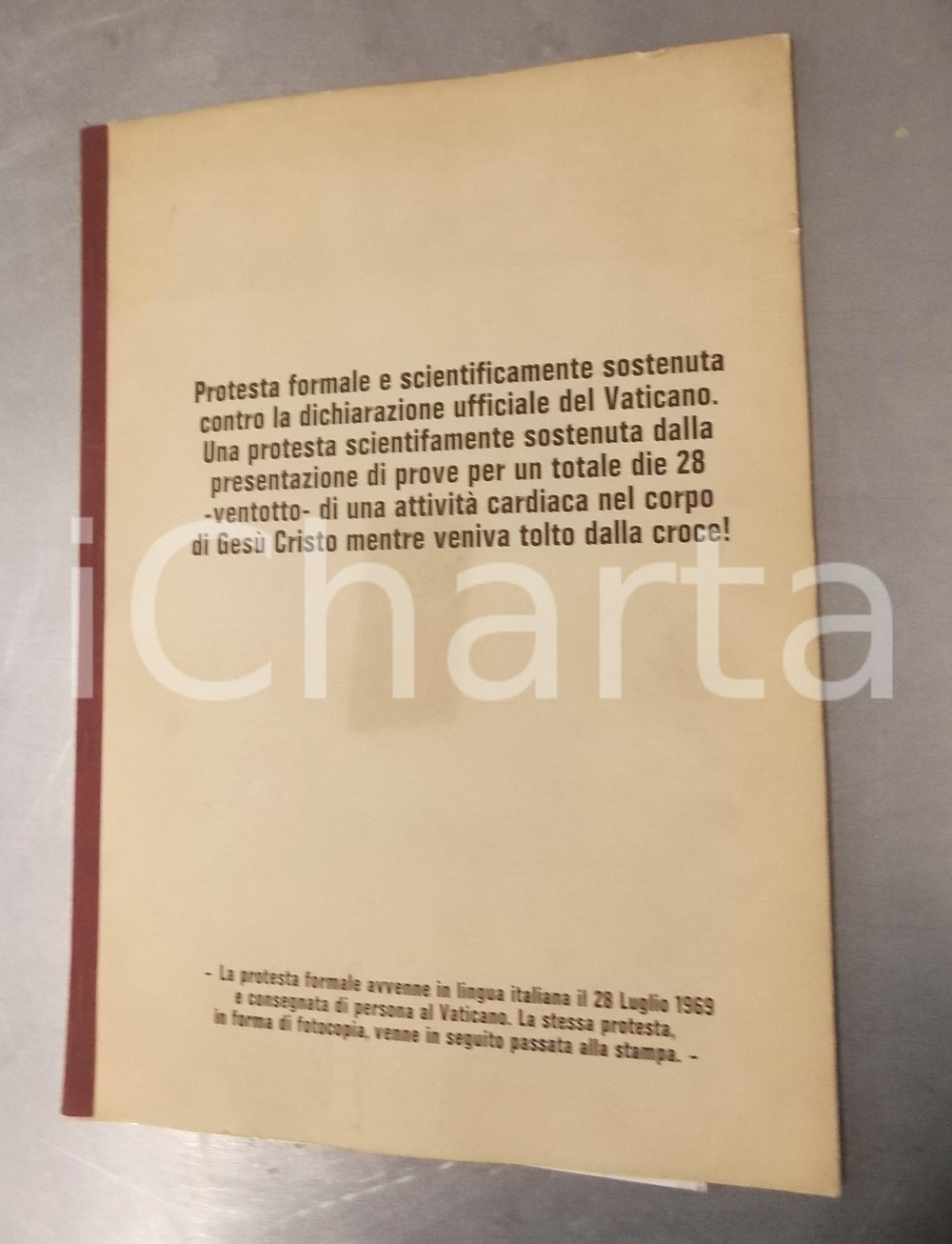 Libro, pubblicazione d epoca 1970 ca Kurt BERNA Contro il Vaticano  Cristo deposto dalla croce vivo  RARO 1