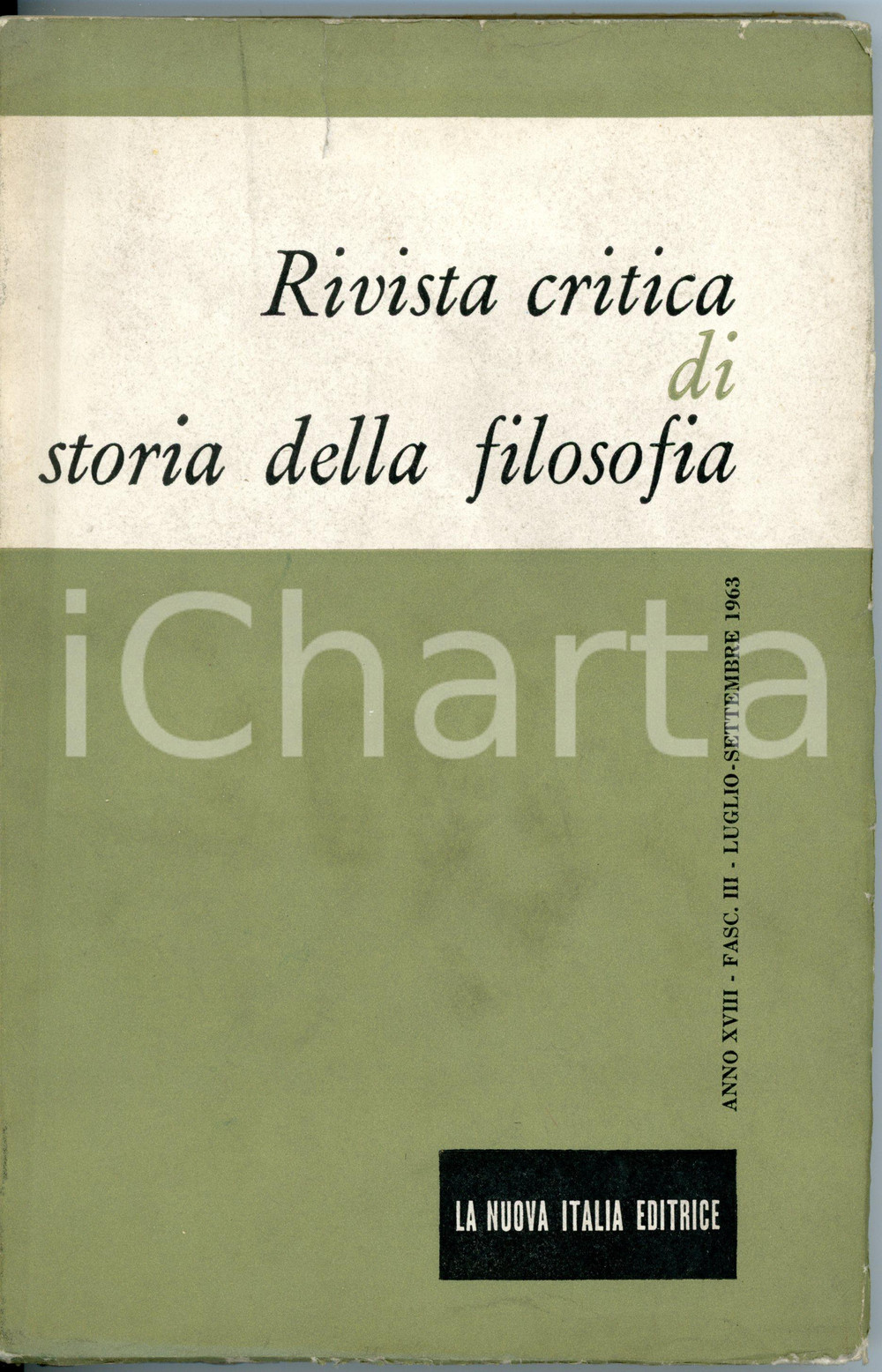 Giornale, rivista storica 1963 RIVISTA CRITICA DI STORIA DELLA FILOSOFIA Vailati s implicit Ontology 1