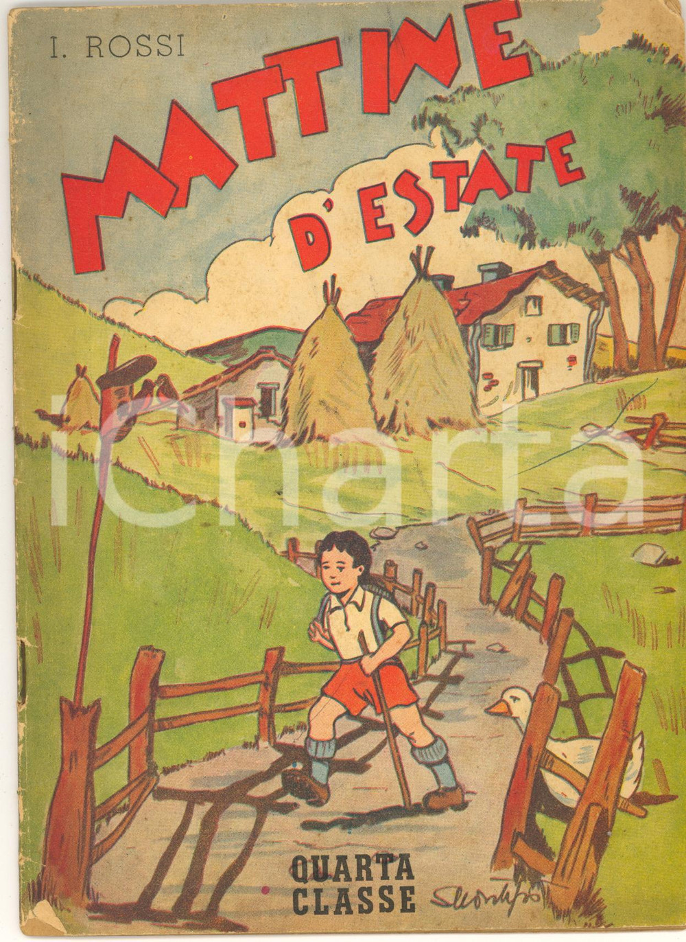 Libro, pubblicazione d epoca 1946 I. ROSSI Mattine d estate  Libro per vacanze classe 4 elementare 32 pp. 1