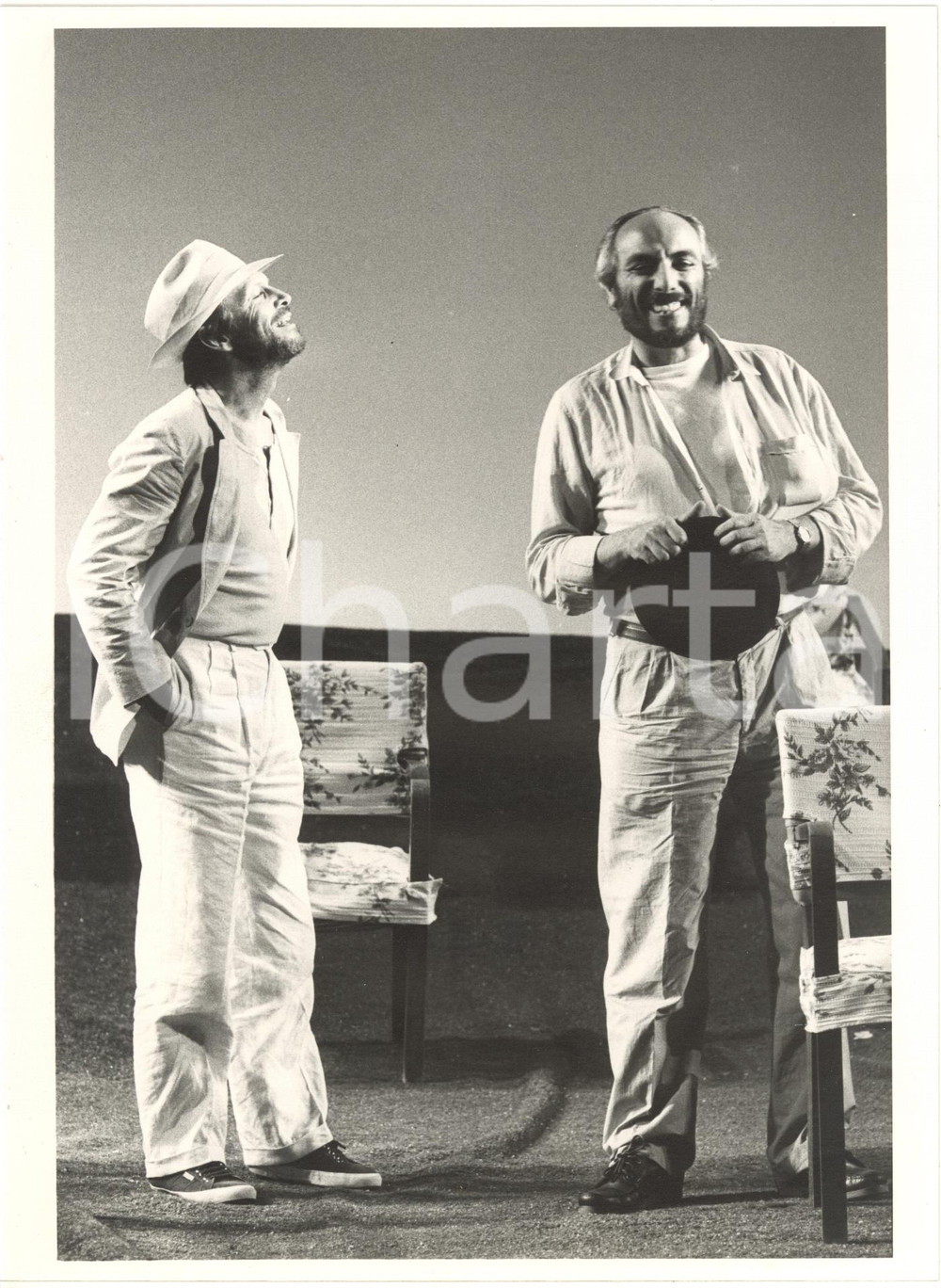 Fotografia d epoca originale 1985 ROMA Teatro Eliseo  Umberto ORSINI Pietro BIONDI in Miele selvatico 1