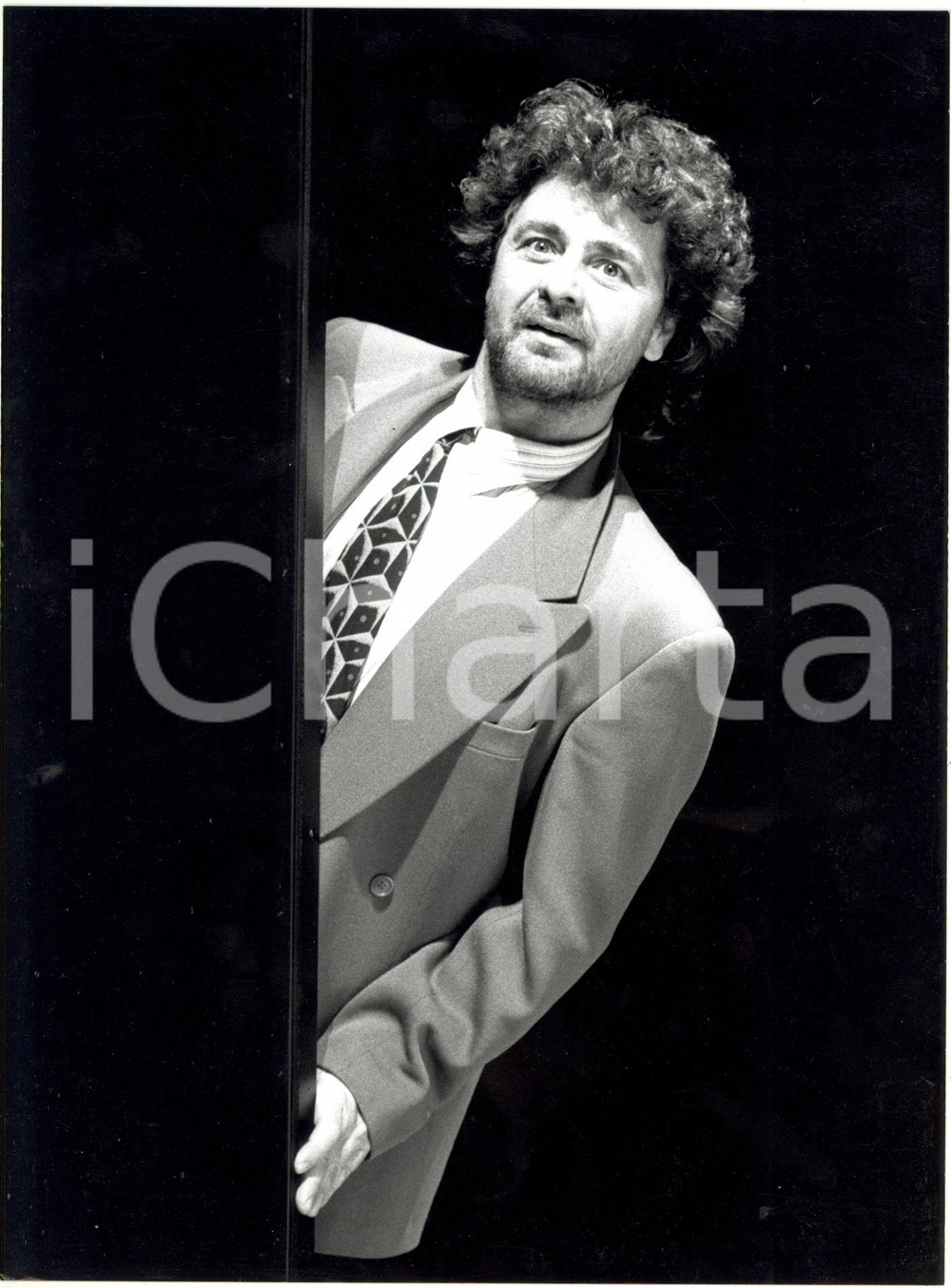 Fotografia d epoca originale 1990 MILANO TEATRO  Beppe GRILLO in Buone notizie Regia Giorgio GABER Foto 1