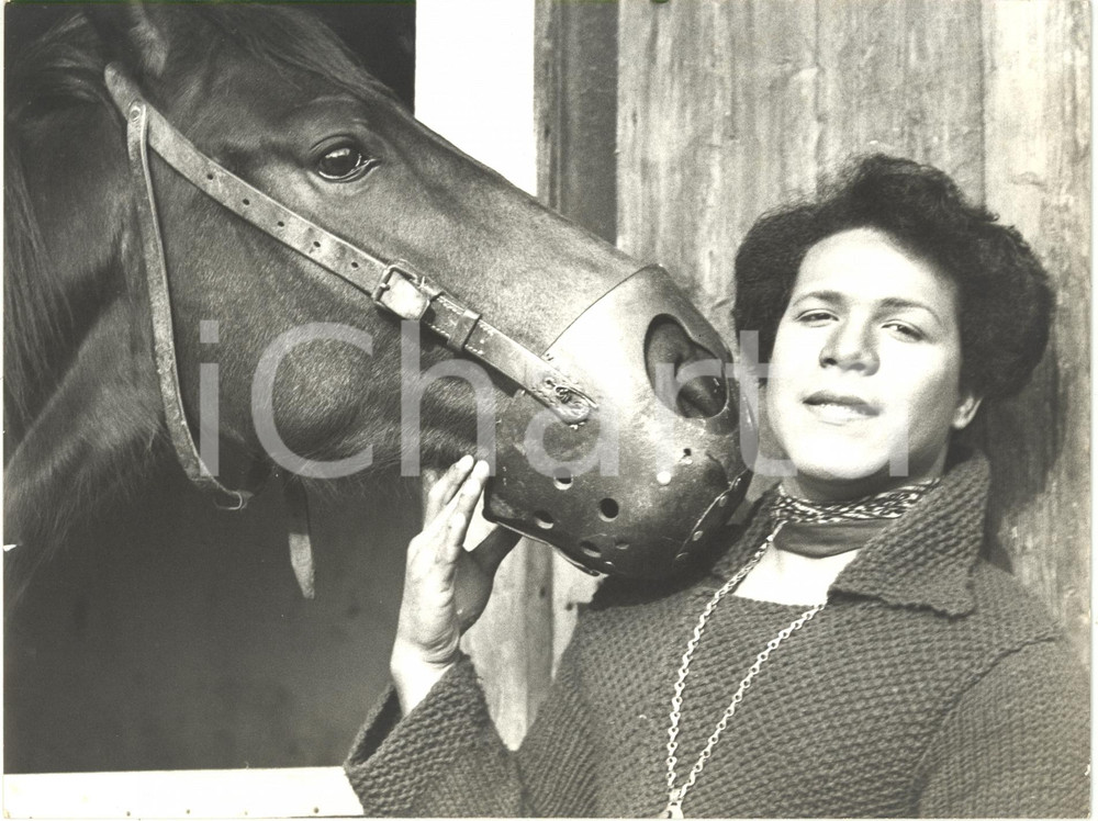 1980 ca COSTUME Ritratto di Vernon PICKERING con un cavallo - Foto 24x18 cm