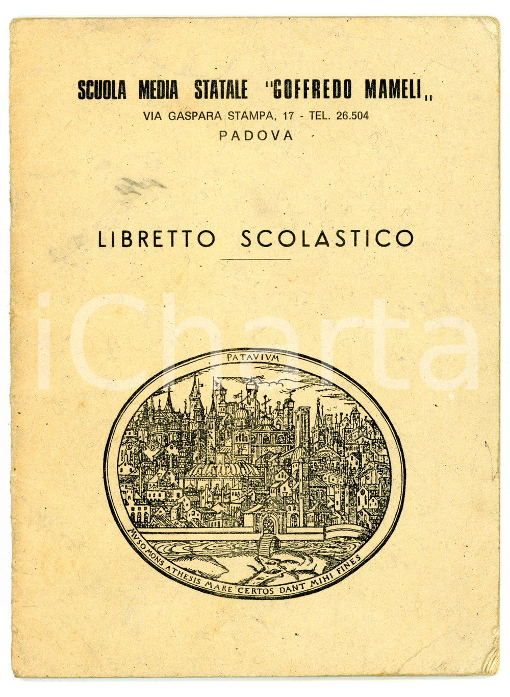 Oggetto da collezione cartaceo 1978 PADOVA Scuola media Goffredo Mameli  Libretto scolastico 24 pp. 1