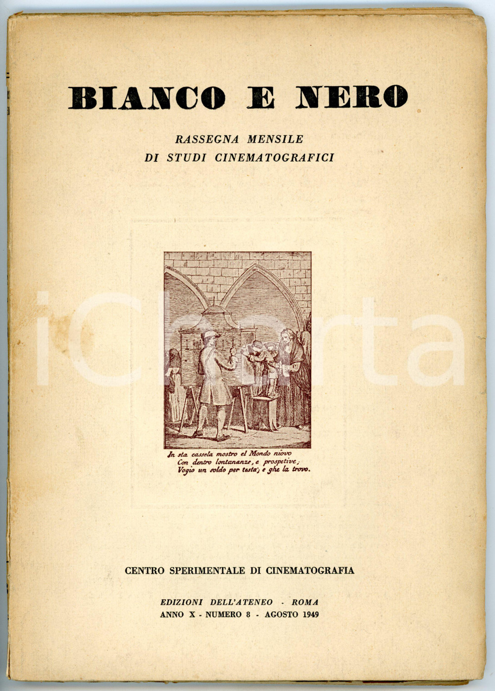 Giornale, rivista storica 1949 BIANCO E NERO Il cinema sociale americano Rivista anno X nÂ° 8  95 pp. 1