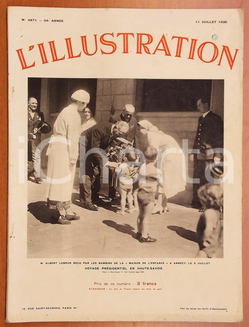 Giornale, rivista storica 1936 L ILLUSTRATION Le baptême de la promotion Verdun Rivista anno 94 n° 4871 1