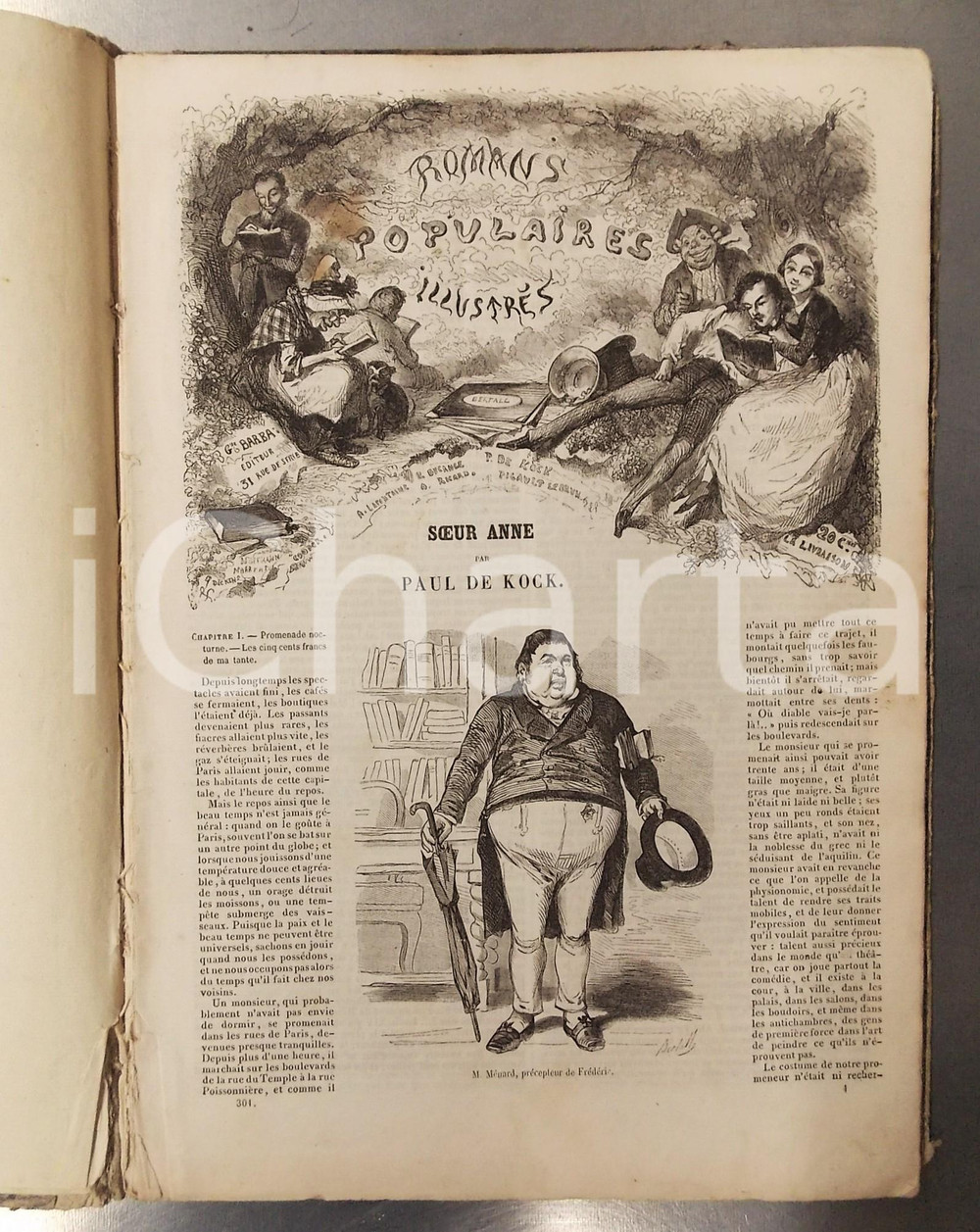 Libro, pubblicazione d epoca 1840 ca Paul DE KOCK Sœur Anne  Romans Populaires Illustrés 96 pp. ill. BERTALL 1