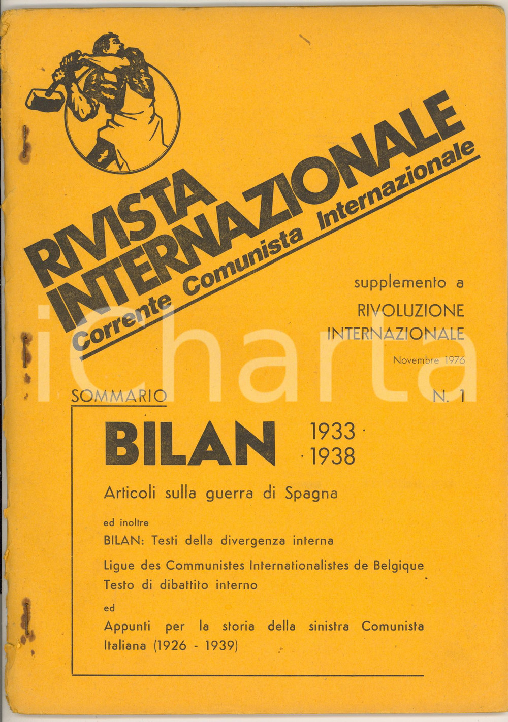 Giornale, rivista storica 1976 RIVISTA INTERNAZIONALE Fronte popolare e lotta in Spagna  Rivista nÂ° 1 1