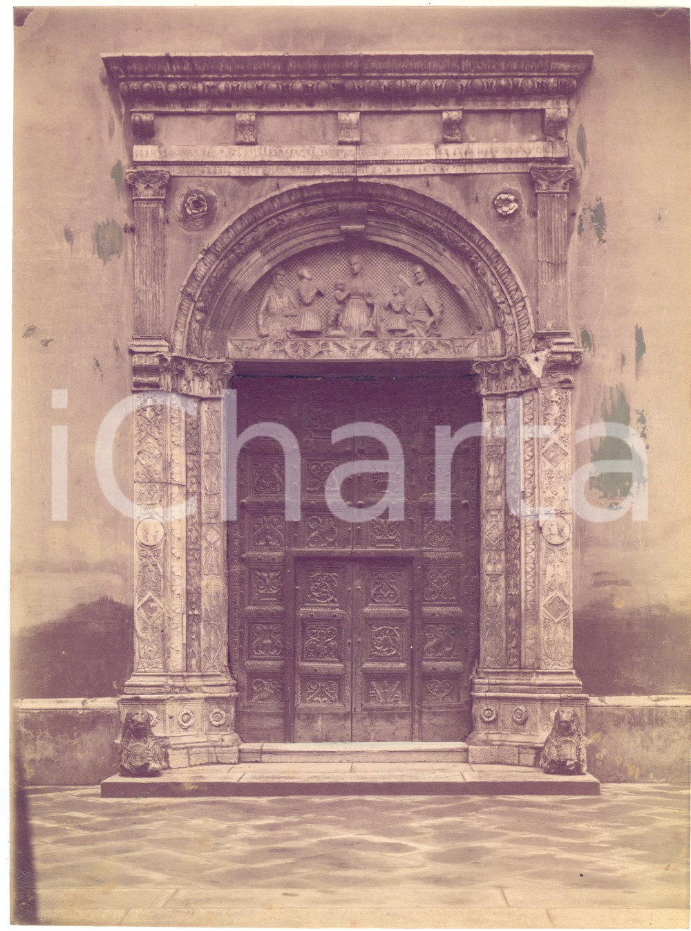 Fotografia d epoca originale 1920 ca BRESCIA Santa Maria delle Grazie  Portale prima dei restauri  Foto 1