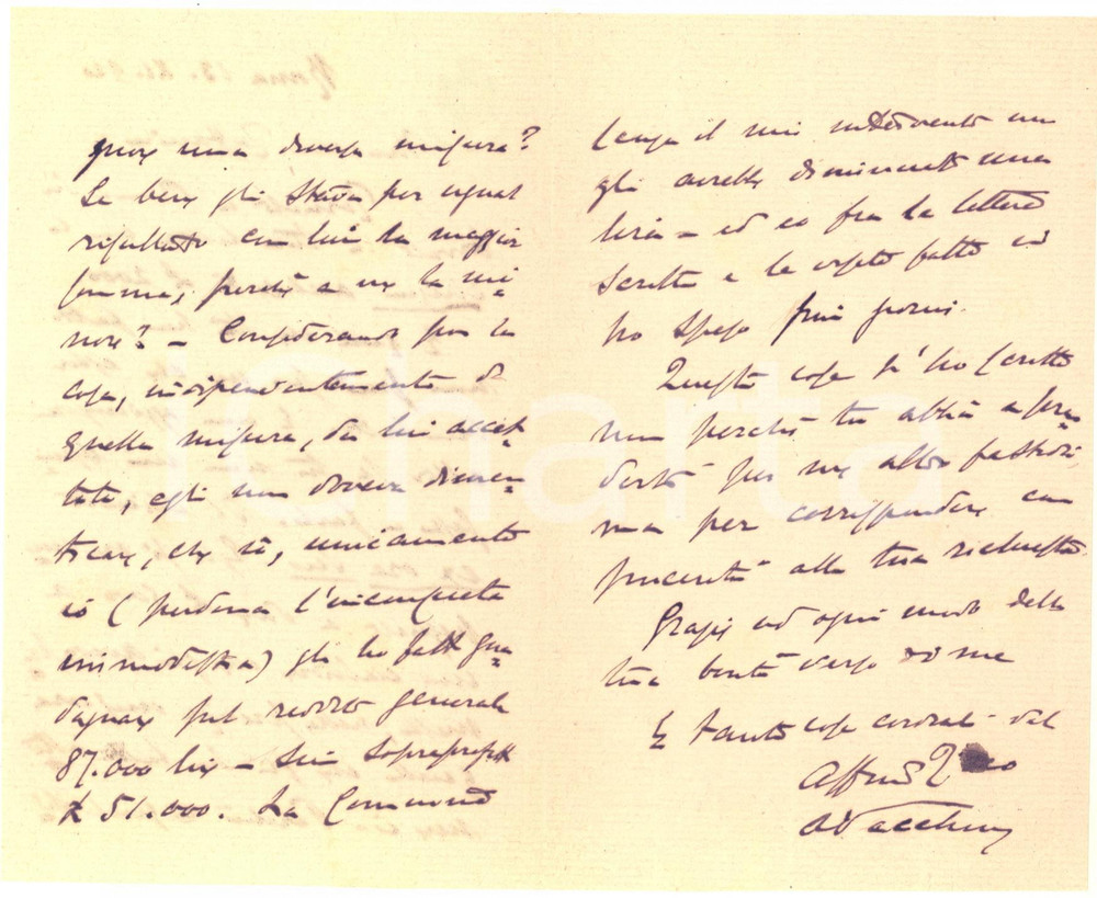 Autografo originale 1920 ROMA Arturo VECCHINI e un cliente vittima di un cialtrone  Autografo 1