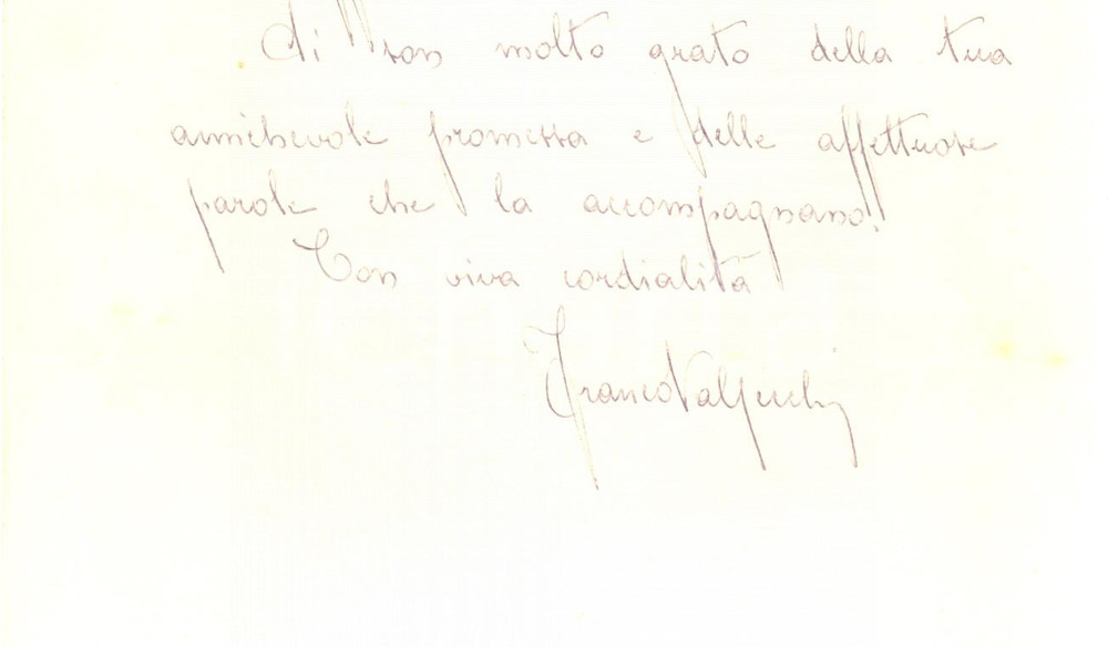 Autografo originale 1963 UniversitÃ  di ROMA Lettera Franco VALSECCHI per ringraziamento  Autografo 1
