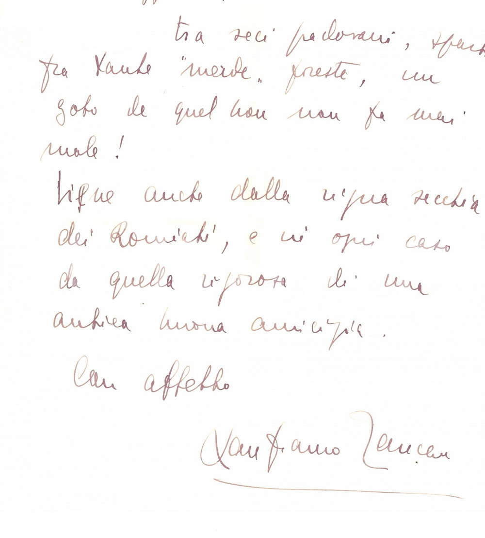 Autografo originale 1971 PADOVA Lettera Lanfranco ZANCAN a un collega  Autografo 1
