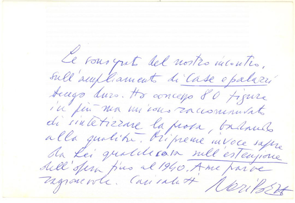 1976 VICENZA Lettera Neri POZZA per ampliamento di un libro - Autografo Biglietto autografo dell'editore Neri Pozza, scritto su entrambe le facciate.CONDIZIONI: G (minima macchia al recto)    originale e autentica 1