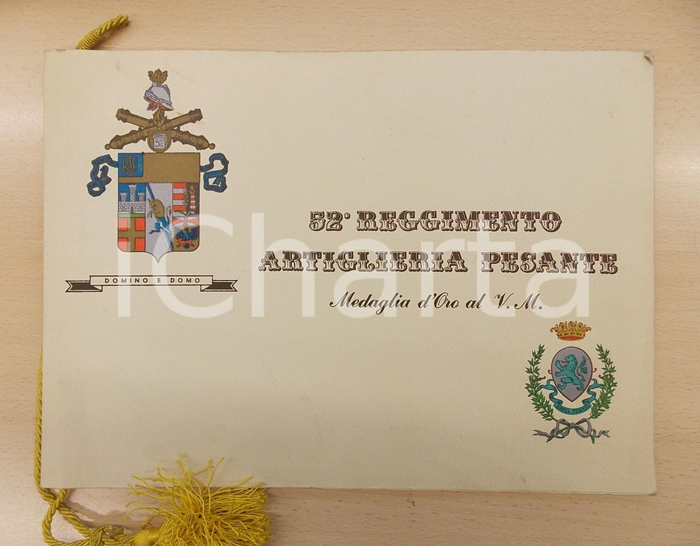 Oggetto da collezione cartaceo 1971 52Â° Reggimento ARTIGLIERIA PESANTE  Calendario autografo col. DAVI 1