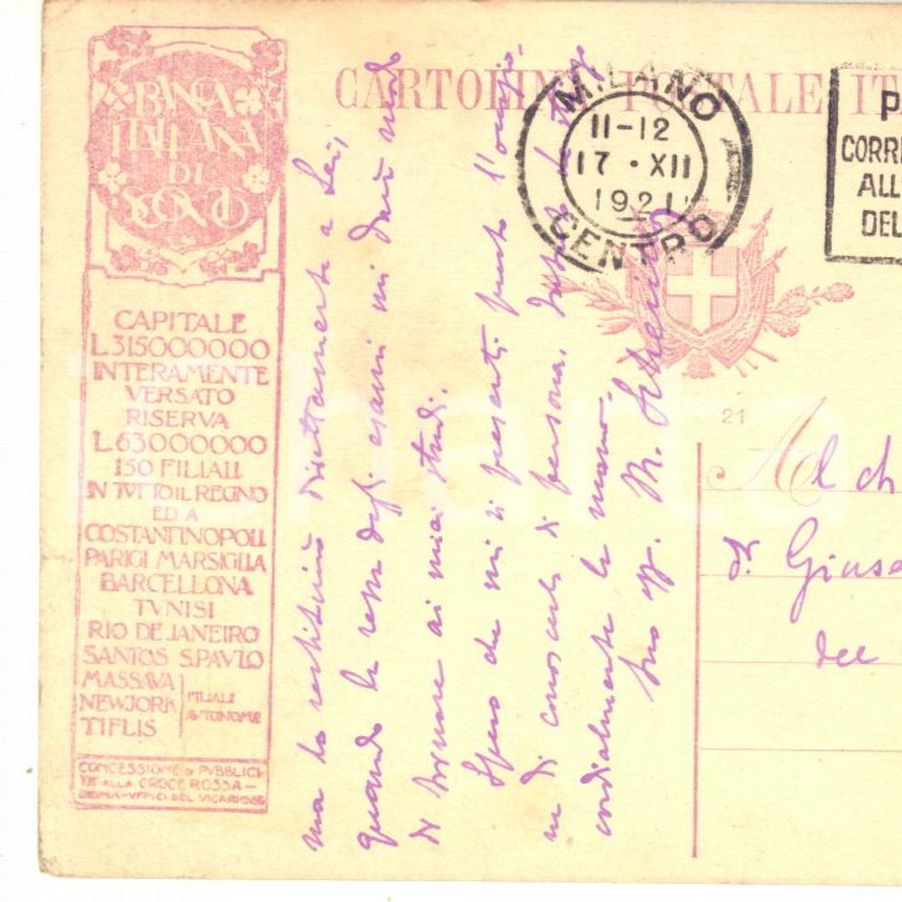 Autografo originale 1921 MILANO Michele SCHERILLO  al lavoro sulla sua Storia letteraria AUTOGRAFO 1