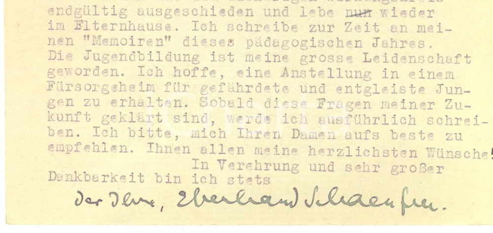 1948 ESSLINGEN Biglietto Eberhard F. SCHAEUFELE - AUTOGRAFO