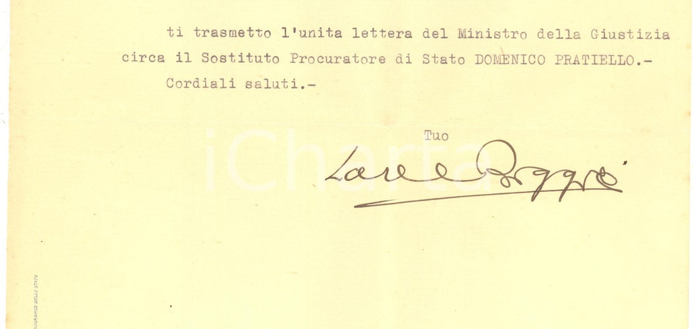 Autografo originale 1944 RSI Posta Civile 332  Lettera ministro Carlo Alberto BIGGINI  AUTOGRAFO 1