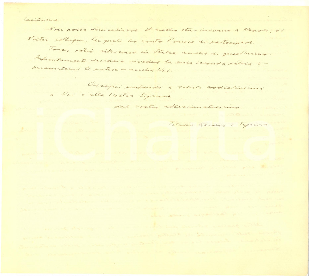 Autografo originale 1940 ca BUDAPEST Tiberio KARDOS pro latinità della cultura ungherese  Autografo 1