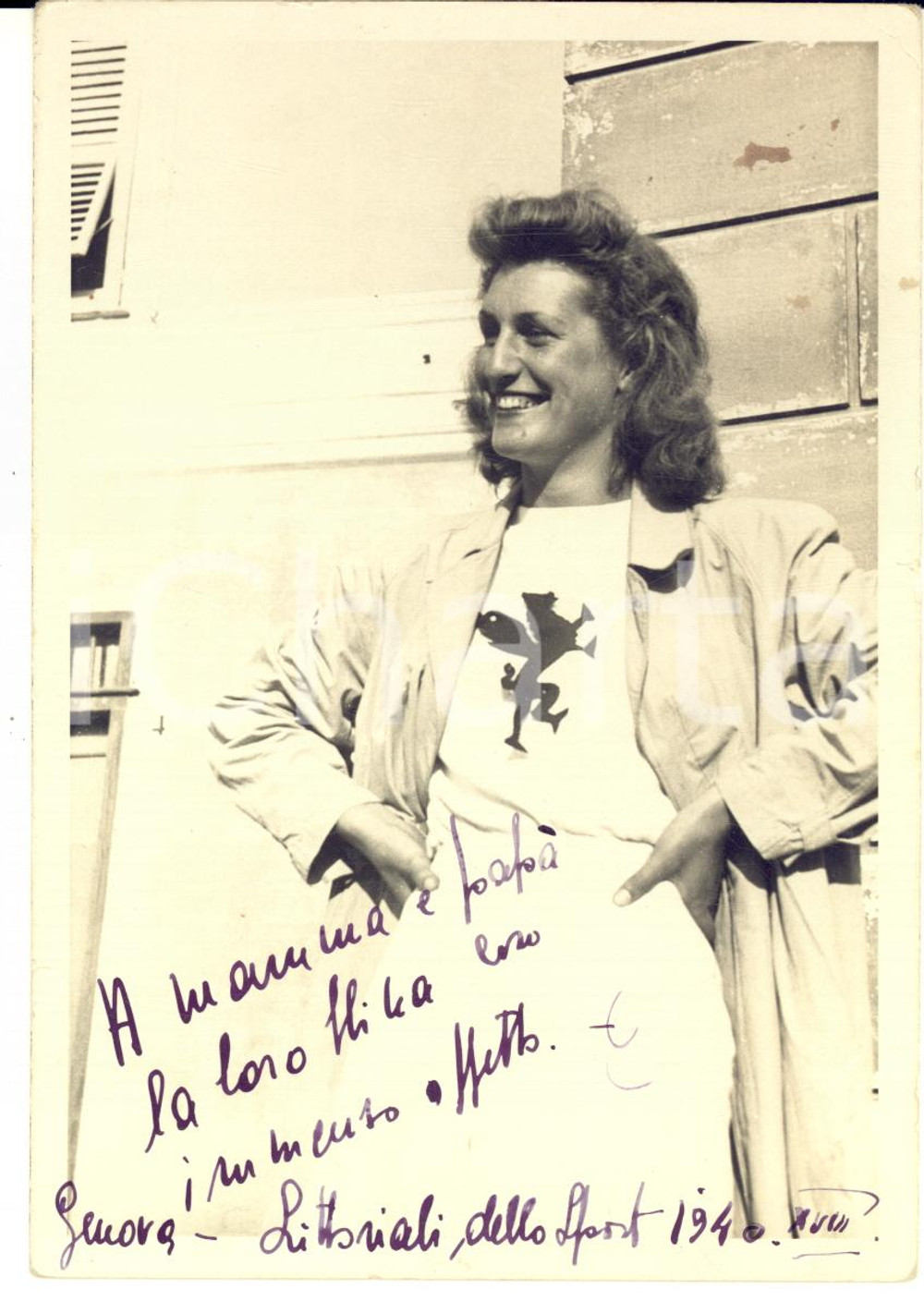1940 GENOVA Littoriali dello Sport - Giovane atleta donna - Foto 10x15 cm