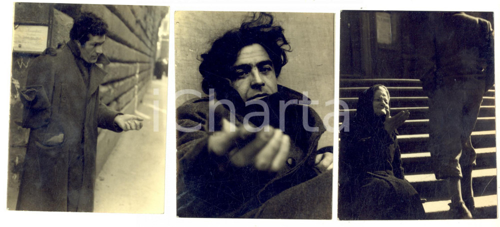 Fotografia d epoca originale 1950 ca MILANO Ritratti di senzatetto  Lotto 3 foto reportage 9x12 cm 1