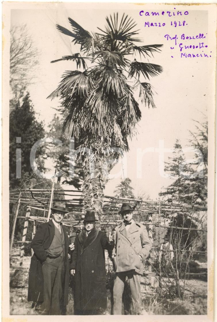 Fotografia d epoca originale 1928 Università di CAMERINO  Orto botanico  Ritratto di tre docenti 2  Foto 1