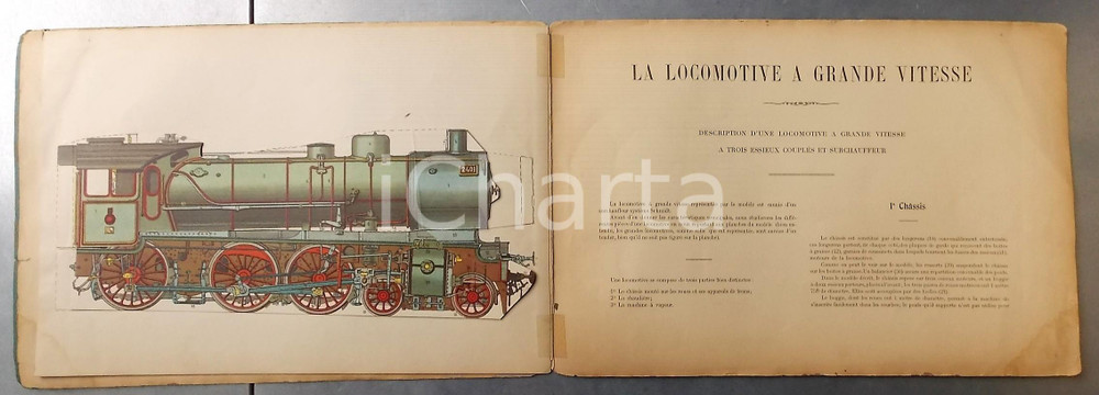 Libro, pubblicazione d epoca 1910 PARIS La locomotive Ã  grande vitesse  ModÃ¨le dÃ©montable en carton 1