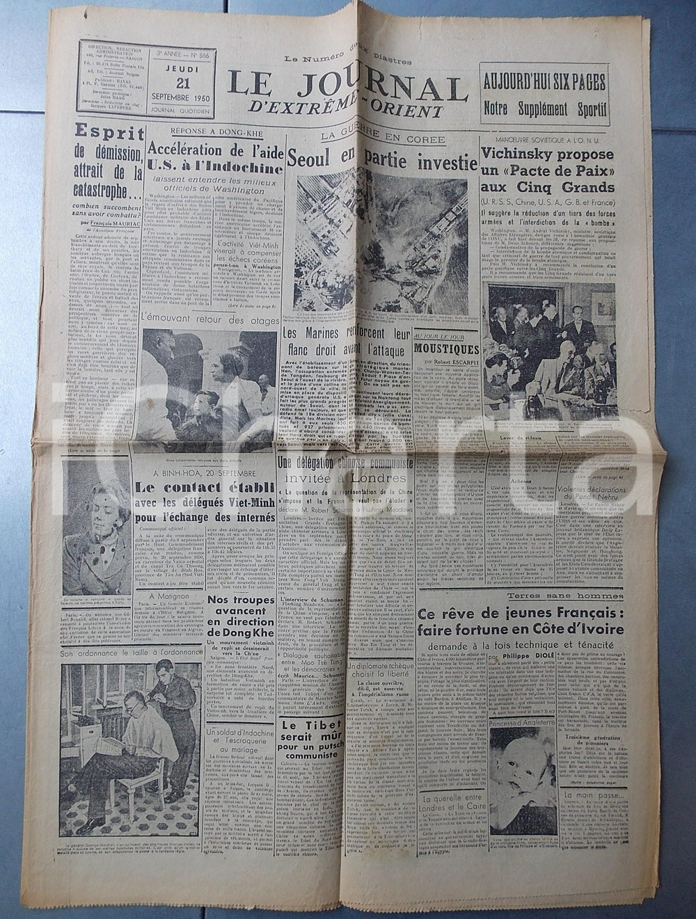 Giornale, rivista storica 1950 LE JOURNAL D EXTREMEORIENT Guerre en CorÃ©e  Contacts avec les VietMinh 1