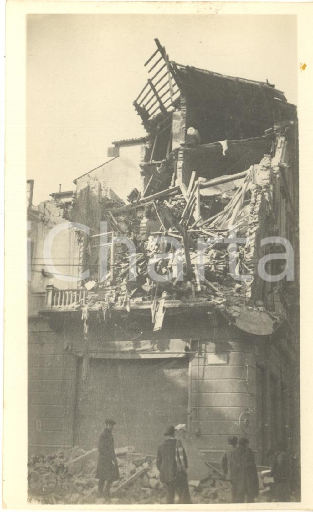 1918 WW1 PADOVA Bombardamenti - Casa in via Mantegna - Foto ANIMATA 9x13