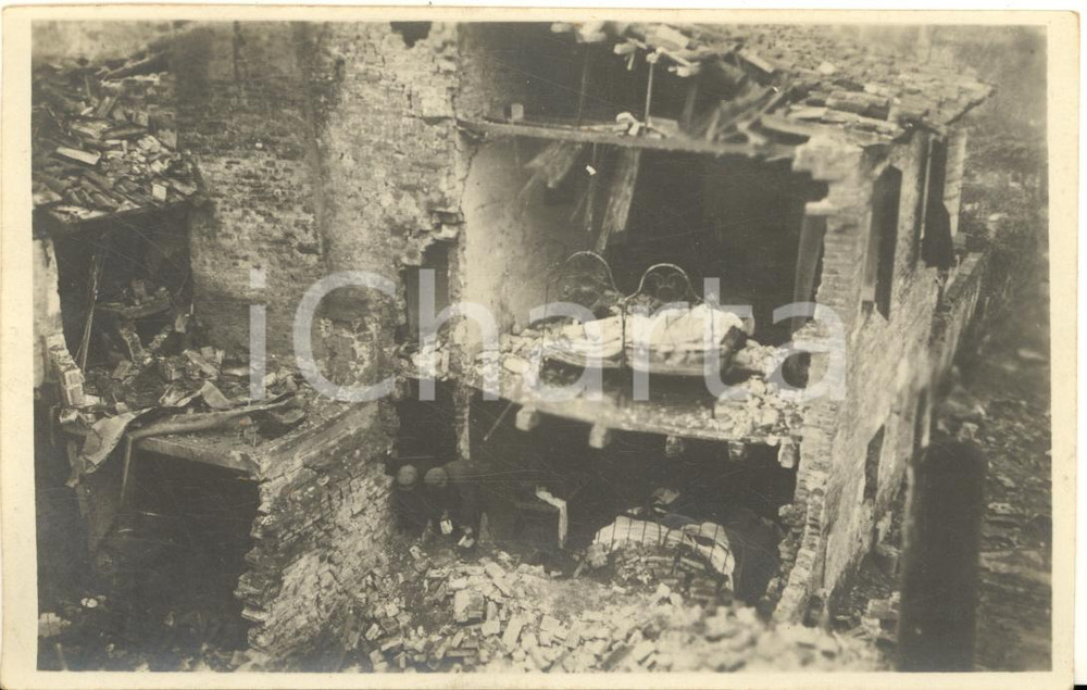 Fotografia d epoca originale 1917 WW1 PADOVA Bombardamenti austriaci  Una casa sventrata  Foto 13x9 1