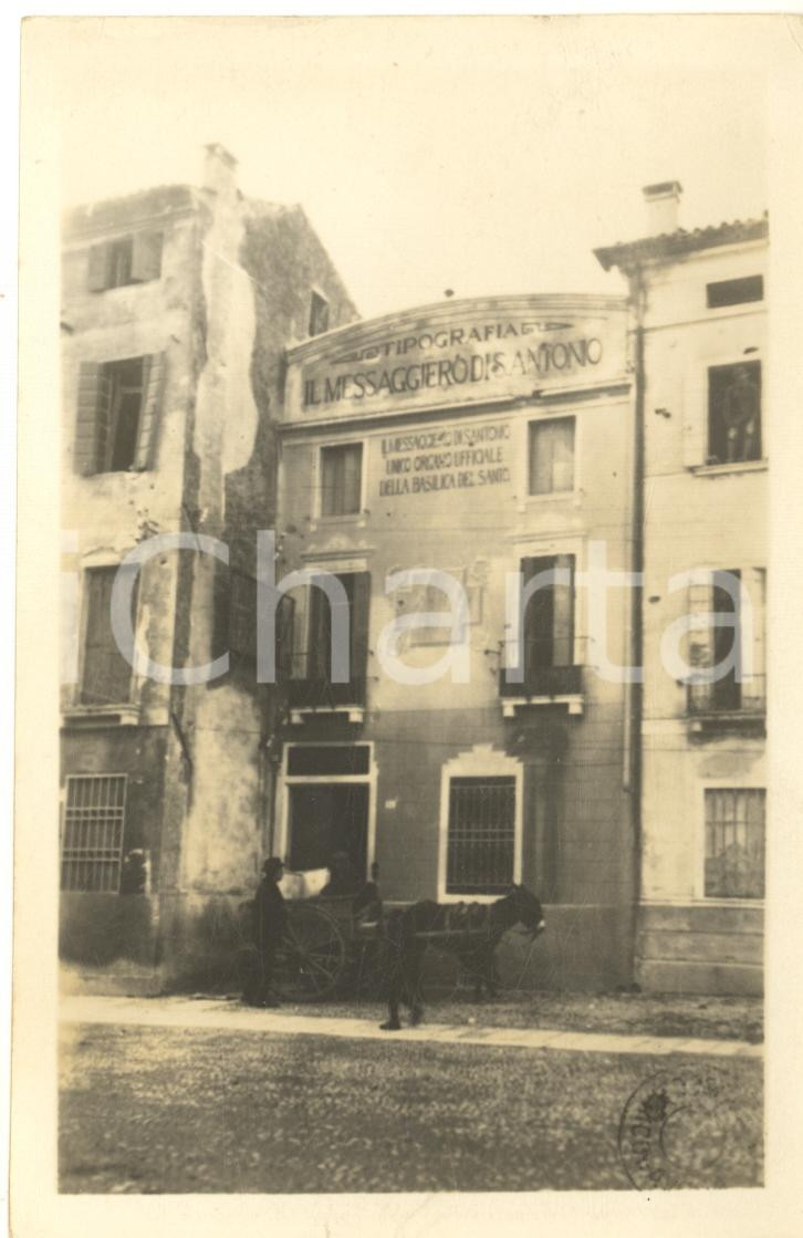 Fotografia d epoca originale 1917 WW1 PADOVA Bombardamenti  Tipografia Messaggero di S. Antonio FOTO ANIMATA 1