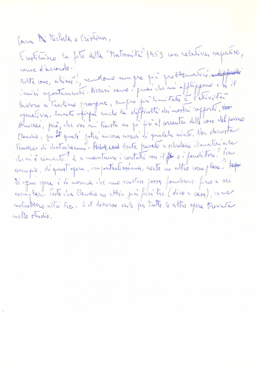 Autografo originale 1990 ca s. l. Renzo MODESTI in una limitata attivitÃ  operativa  Autografo 1